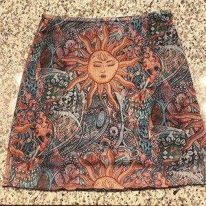 Sun Face Mini Skirt